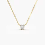Heart-Shape CZ Diamond Silver Necklace