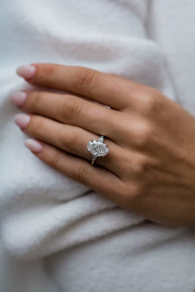 4.7 Carat Oval Cut Diamond Silver Ring