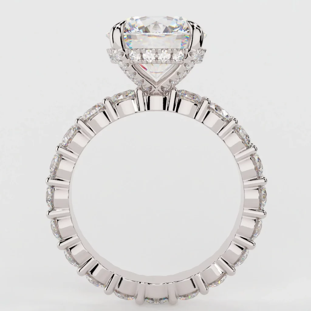 Brilliant Round Cut Diamond Solitaire Silver Ring