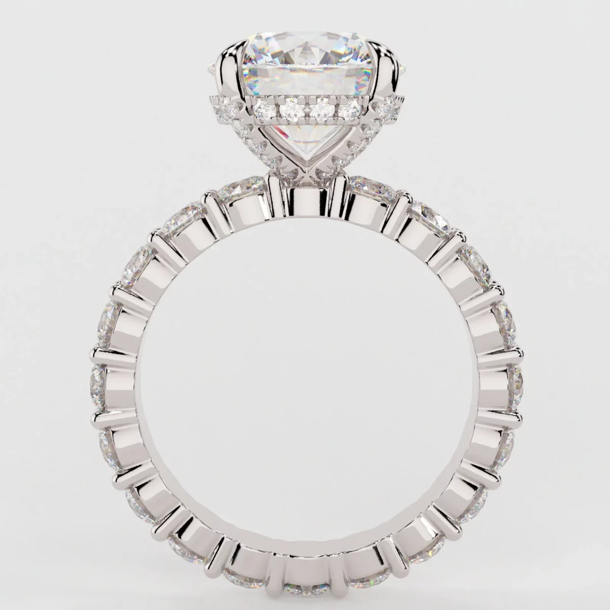 Brilliant Round Cut Diamond Solitaire Silver Ring