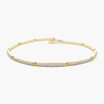 Pave Stackable Diamond Bar Silver Bracelet