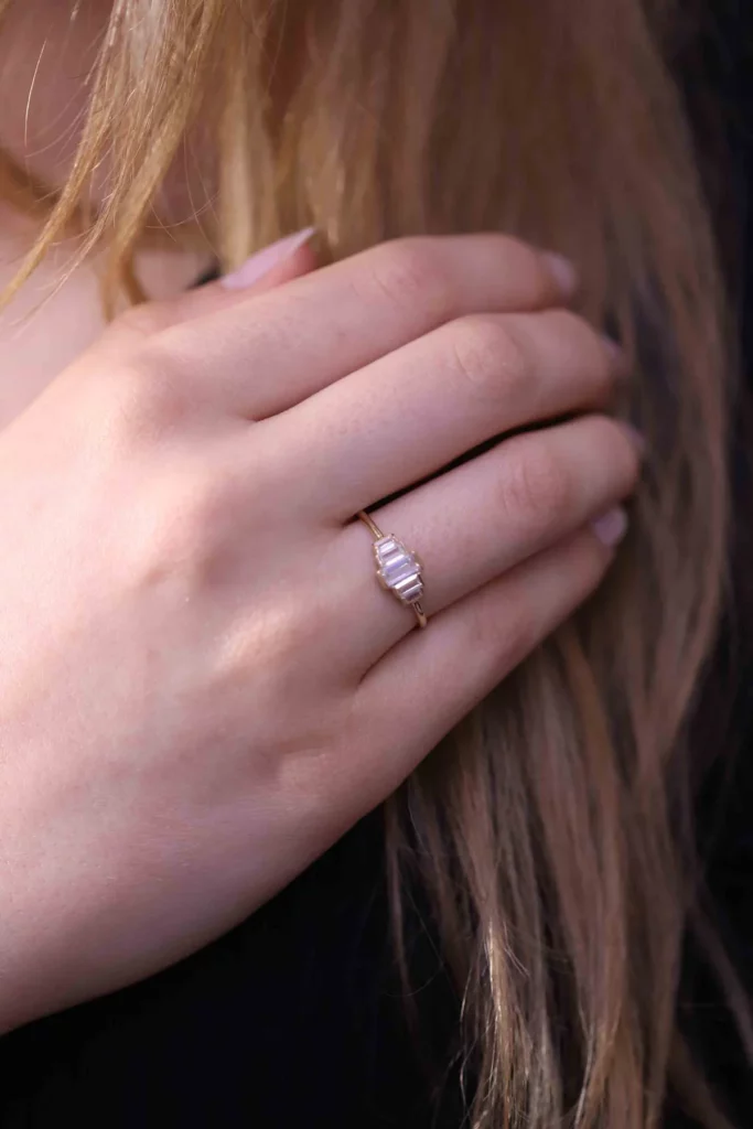 Baguette Diamond Silver Ring