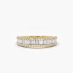 Swarish Jewels Baguette Diamond Anniversary Sliver Ring 0.75ctw