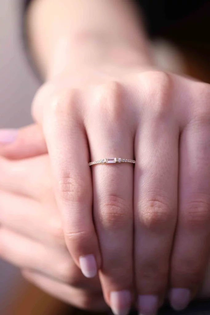 Half Eternity Diamond Silver Ring