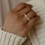 Pearl Beaded Pearl Silver Ring