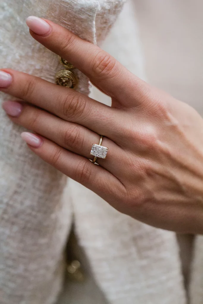 2.5 Carat Radiant Cut Diamond Silver Ring