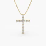 Silver Baguette Diamond Cross