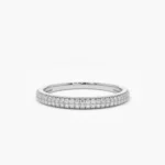 Swarish Jewels Double Row Micro Pave Diamond Silver Ring