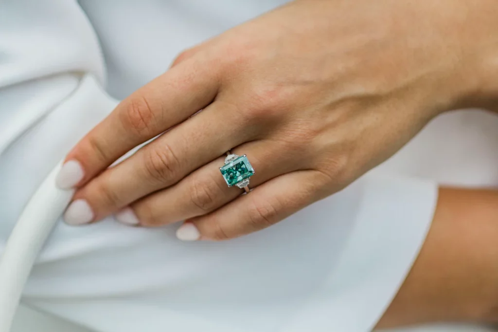 4.6 Carat Radiant Cut Diamond Silver Ring
