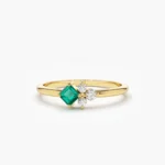 Dainty Princess Cut Emerald