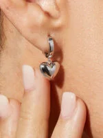 925 Sterling Silver Heart Dangle Earrings