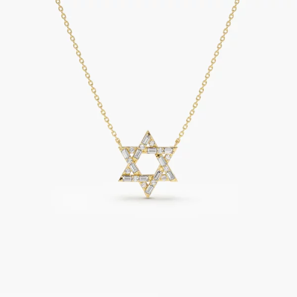 Diamond Star of David Silver Necklace