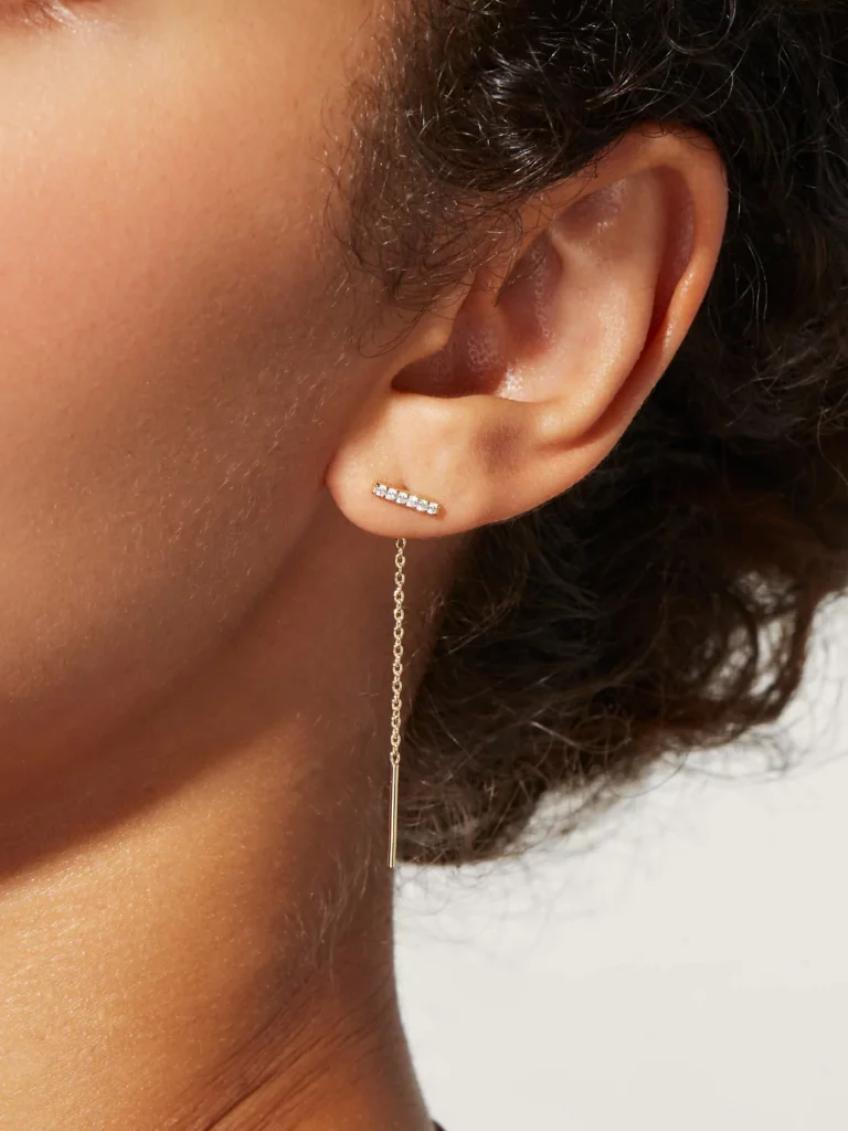 Lilou Thread Silver Earrings