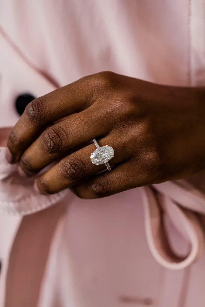 8 Carat Oval Cut Diamond Silver Ring