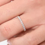 U-Shaped Diamond Wedding Sliver Ring Band