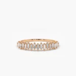 Stackable Vertical Baguette Cz Diamond Silver Ring