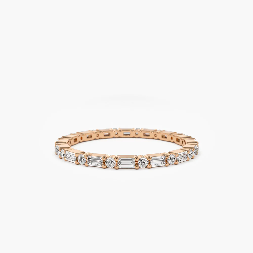 Round Cz Diamond Full Eternity Sliver Ring