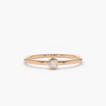 Round Solitaire Cz Diamond Silver Ring
