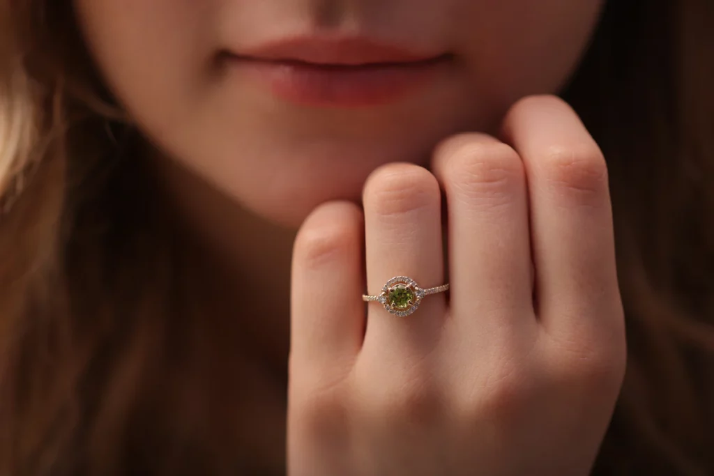 Green Stone Silver Ring