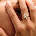 Ballerina Baguette Diamond Cluster Silver Ring