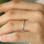 Cross Over Diamond Stackable Silver Ring