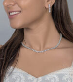 925 Sterling Silver Diamond Necklace Set