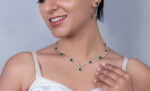 Swarish Jewels 925 Sterling Silver Emerald Necklace Set
