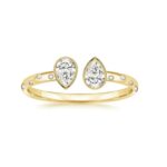 Diamond Bezels Statement Inlay Cuff Ring