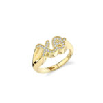 Swarish Jewels Gold & Diamond XO Signet Silver Ring