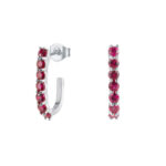Ruby Sparkler Pin Silver Earrings