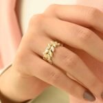 Swarish Jewels Diamond Bold Vine Silver Ring | Nature Inspired Eternity Ring Women | Unique Leaf Statement Silver Ring - Image 3