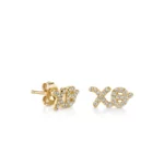Diamond XO Script Stud