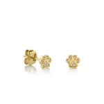 Diamond Mini Paw Silver Stud