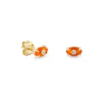 Diamond Tiny Carved Stone Evil Eye Stud