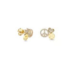 Diamond Peace Love Happiness Stud