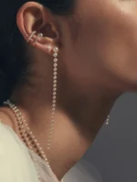 Long Cascading Pearl Earrings