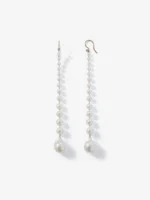 Graduated Pearl with diamond Shoulder Duster Earrings