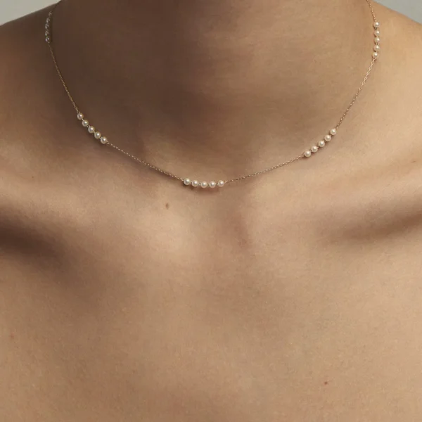 Baby Akoya Pearl Spaced Necklace