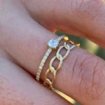 Oval Chain Double Silver Ring