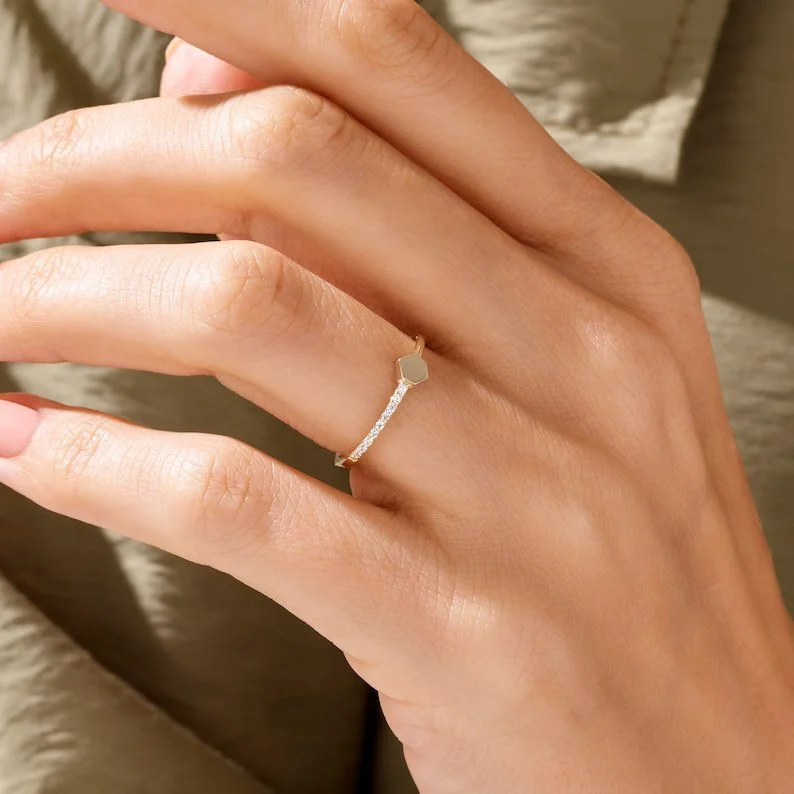 Half Eternity Signet Ring