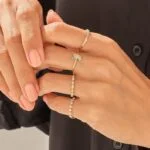 Swarish Jewels Vintage Baguette Silver Ring | Dainty Bezel Cz Crystal Pinky Ring | Stylish Everyday Minimalist Jewelry for Women Ladies - Image 5