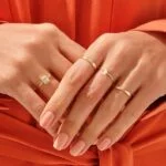 Swarish Jewels Vintage Baguette Silver Ring | Dainty Bezel Cz Crystal Pinky Ring | Stylish Everyday Minimalist Jewelry for Women Ladies - Image 2