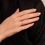 Curved Baguette Wedding Silver Ring