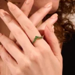 Emerald Royal Curve Silver Ring