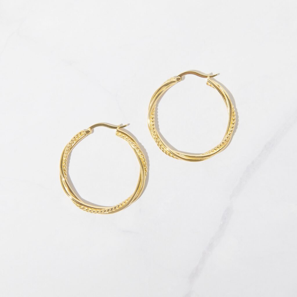 30mm Twisted Hoop Earrings
