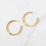 925 Silver Thick Hoop Earrings - Image 4