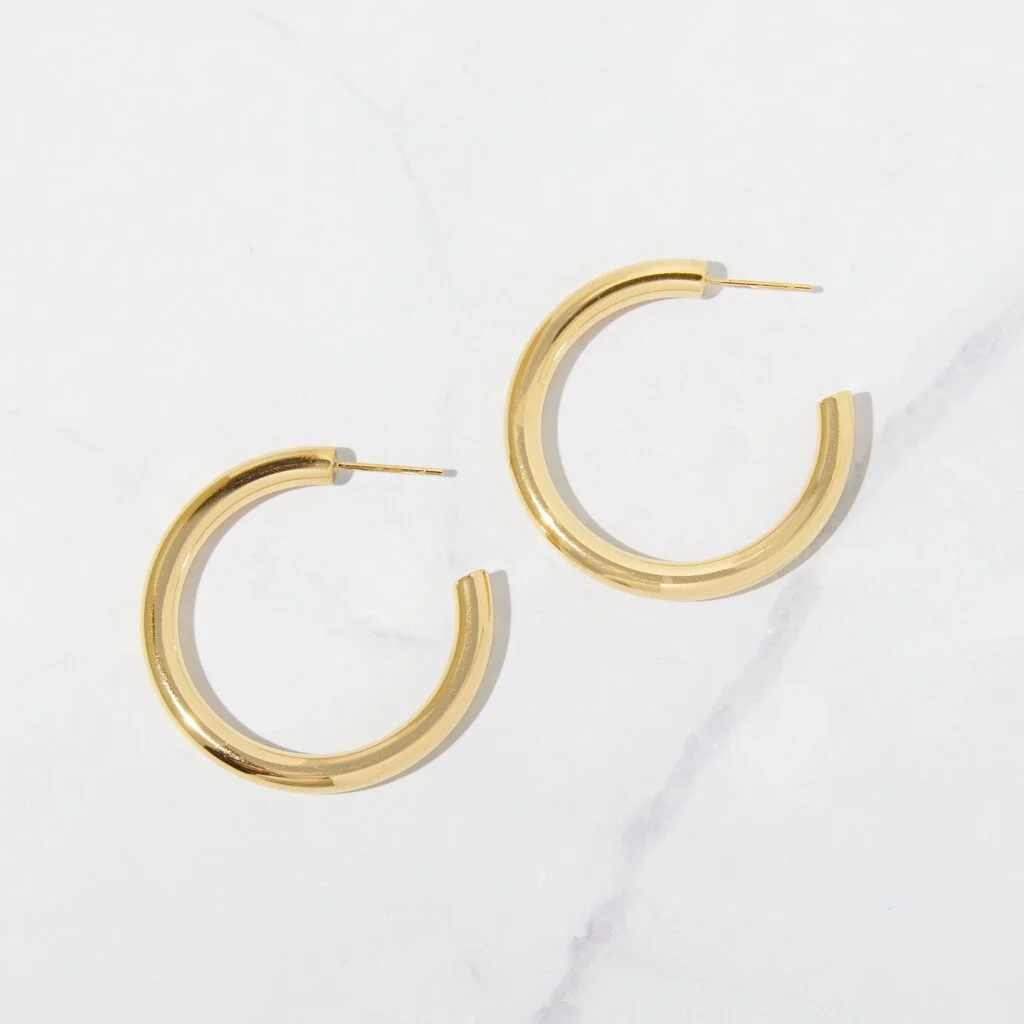 35mm Gold Hoop Earrings