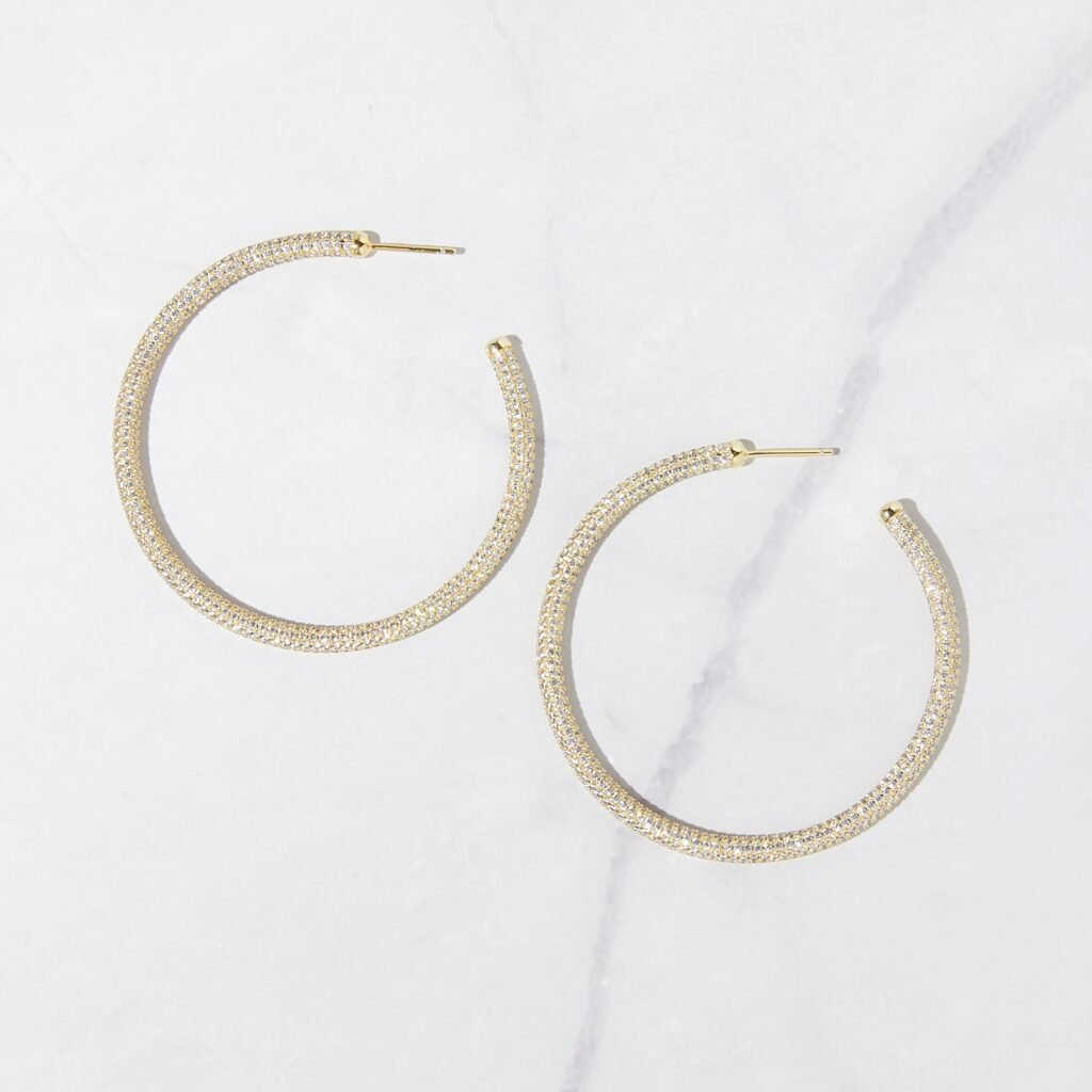 50mm Pav Hoop Earrings