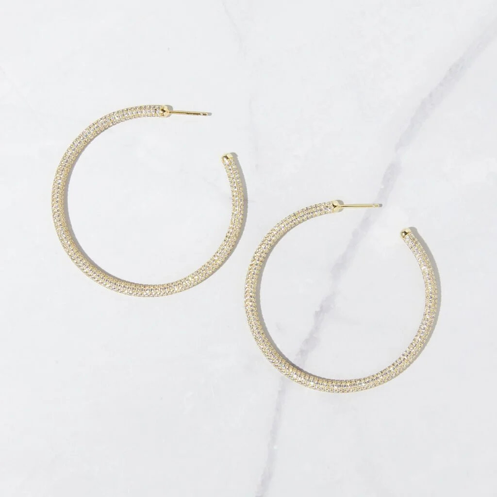 50mm Pav Hoop Earrings