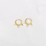 Swarish Jewels CZ Spiked Huggie Earrings - Image 3